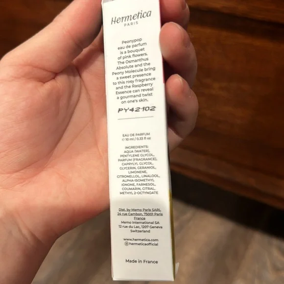 Perfume Hermética Paris Peonypop Eau Du Parfum 10ml travel size - Picture 4 of 4